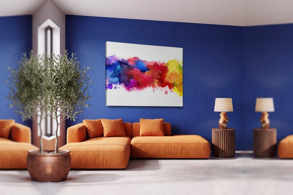 Pastel Smoke Abstract Canvas Print - on the wall in a room interior