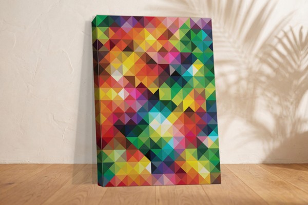 Colorful Mosaic Abstraction Canvas Print - on the wall in a room interior