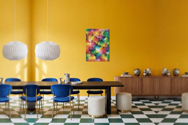 Colorful Mosaic Abstraction Canvas Print - on the wall in a room interior