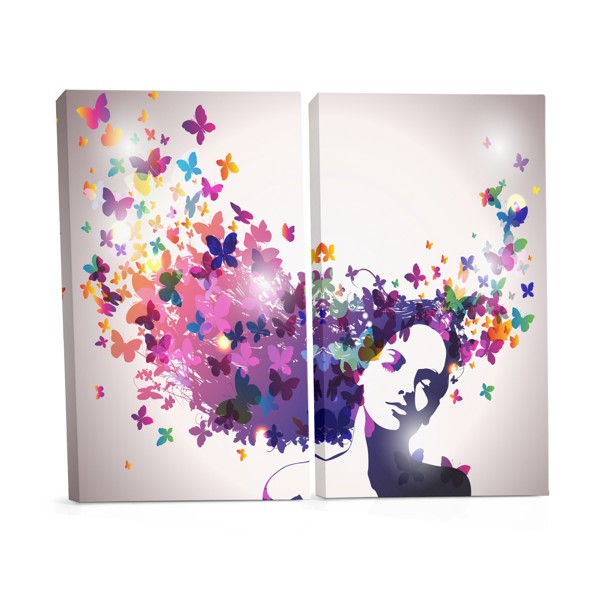 Woman with Butterflies Canvas Print