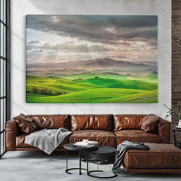 Mountain Peak After Storm Canvas Print - on the wall in a room interior