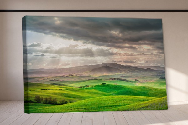 Mountain Peak After Storm Canvas Print - on the wall in a room interior
