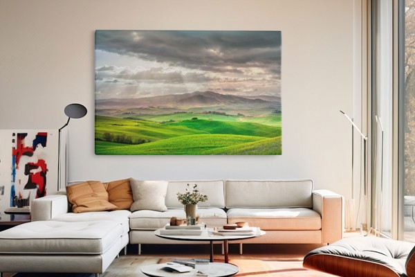 Mountain Peak After Storm Canvas Print - on the wall in a room interior