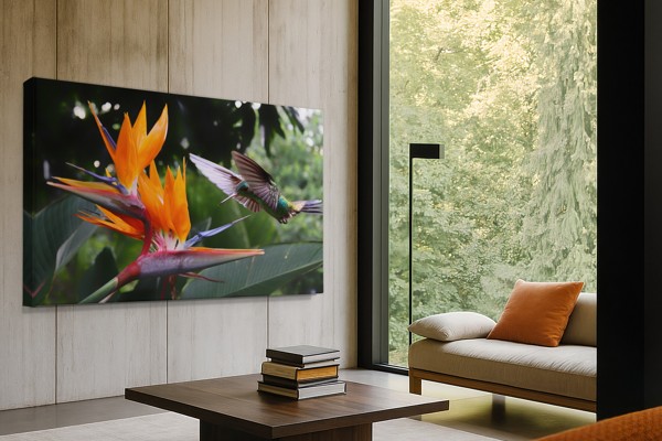 Birds and Flowers Canvas Print - on the wall in a room interior