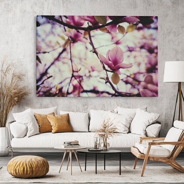 Impressão em Tela Árvore em Flor Primavera - na parede num interior