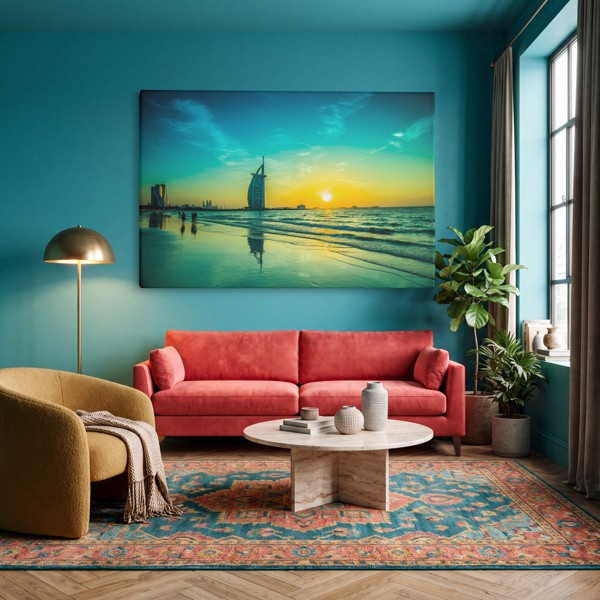 Arabian Evenings Beach Canvas Print - on the wall in a room interior