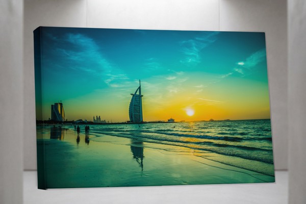 Arabian Evenings Beach Canvas Print - on the wall in a room interior