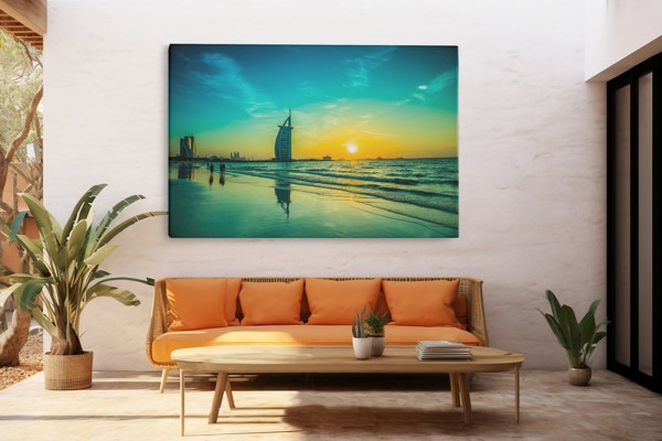 Arabian Evenings Beach Canvas Print - on the wall in a room interior