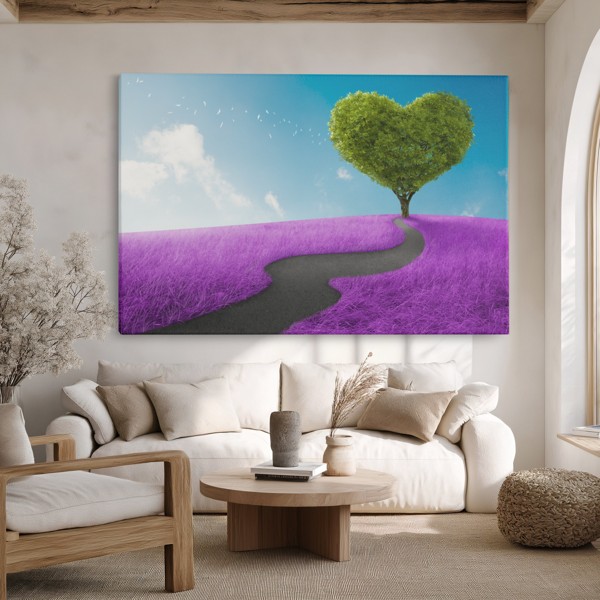 Strom v lúke Koláž Canvas Print - na stene v interiéri