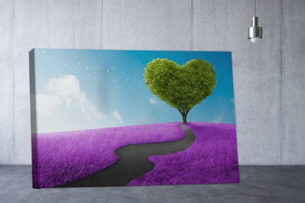 Strom v lúke Koláž Canvas Print - na stene v interiéri