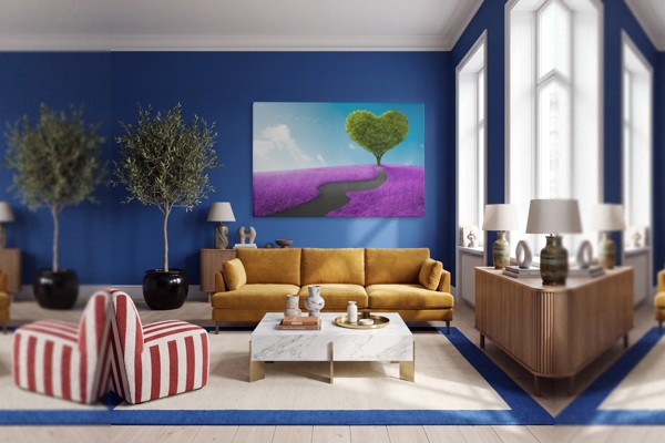 Strom v lúke Koláž Canvas Print - na stene v interiéri