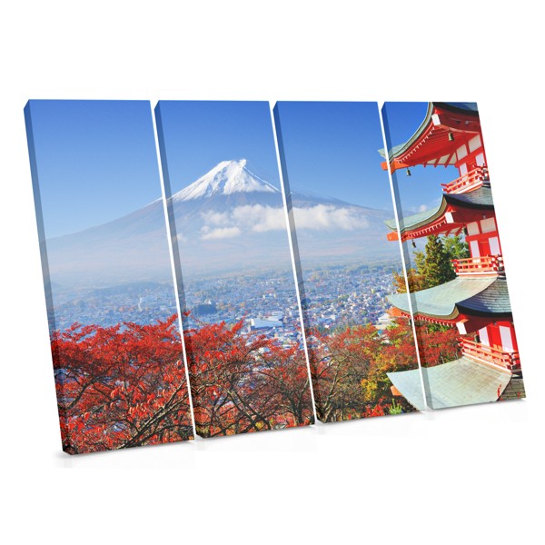 Japonų miesto ir kalno canvas spausdinys