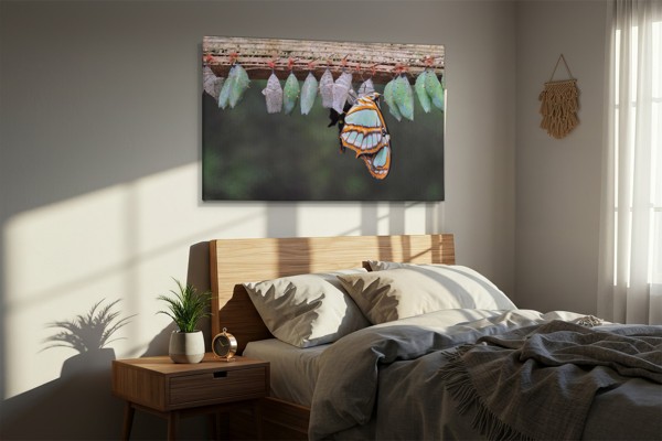 Tablou Canvas Metamorfoza Fluturelui - pe perete într-un interior