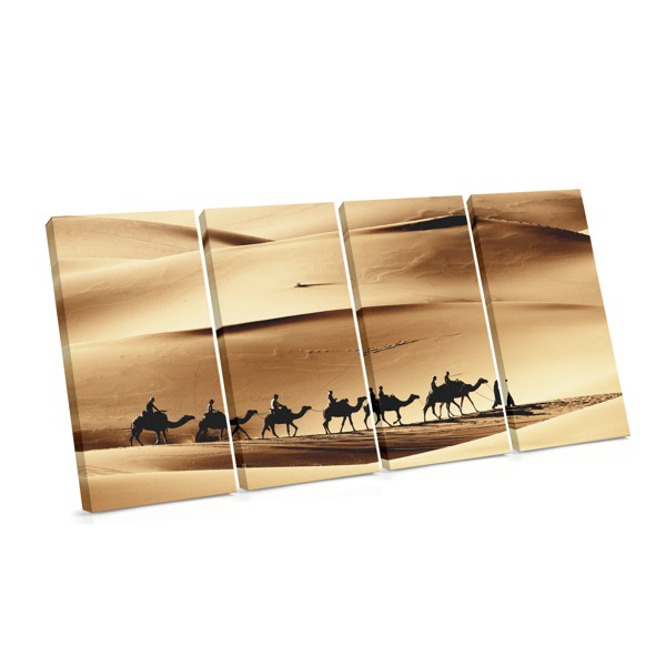 Camel Caravan in Desert Wilderness Canvas Print