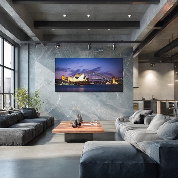 Νυχτερινή Γέφυρα Πόλης Πάνω από Νερό Canvas Print - στον τοίχο σε εσωτερικό χώρο