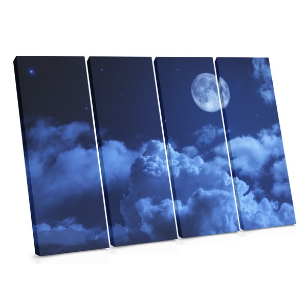 Lunar Charm Night Sky Canvas Print