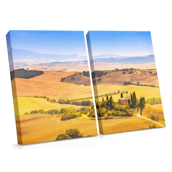 Lauku māja zaļos laukos - audekla prints