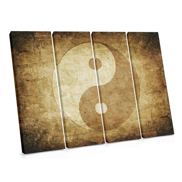 Buddha Meditation Canvas Print with Feng Shui Symbol