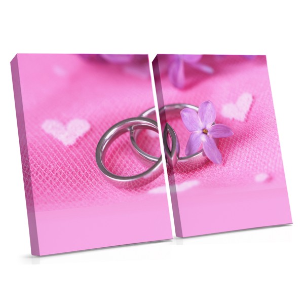 Wedding Rings on White Canvas Print