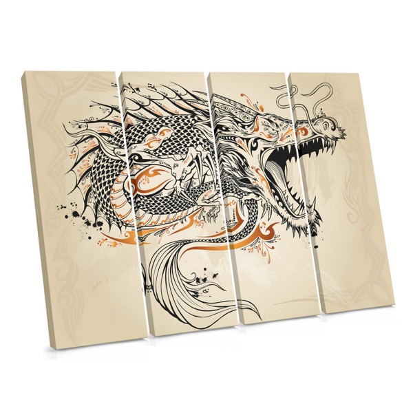Chinese Dragon Drawing Canvas Print