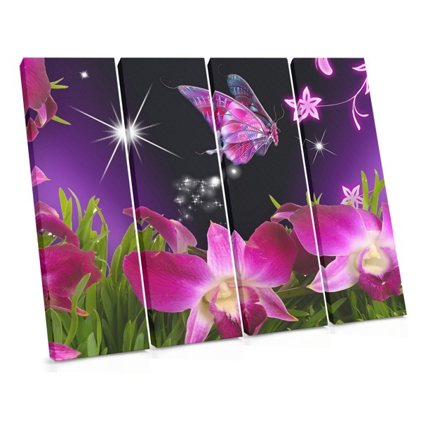 Orchid and Butterfly Canvas Print