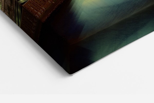 Between the Worlds Abstract Reflection Canvas Print - on the wall in a room interior