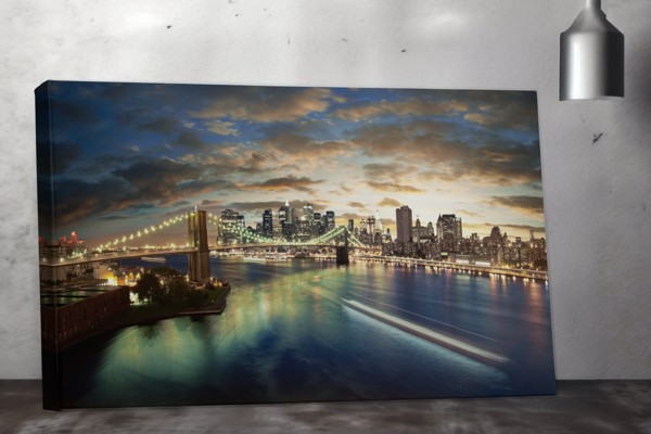 Between the Worlds Abstract Reflection Canvas Print - on the wall in a room interior
