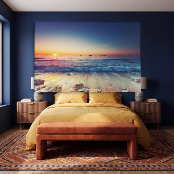 Coastal Tide at Sunset Canvas Print - on the wall in a room interior