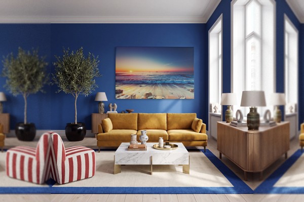 Coastal Tide at Sunset Canvas Print - on the wall in a room interior