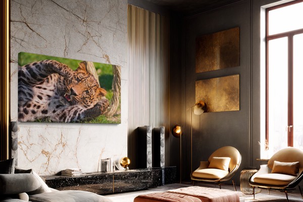 Leoparda portreta audekla prints - uz sienas telpā