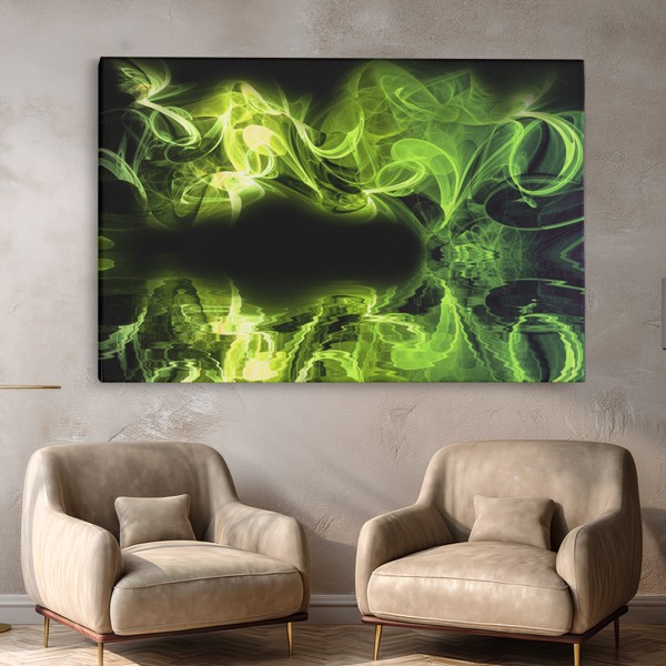 Abstract Smoke Reflection Canvas Print - on the wall in a room interior