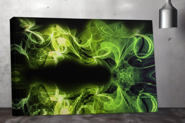 Abstract Smoke Reflection Canvas Print - on the wall in a room interior