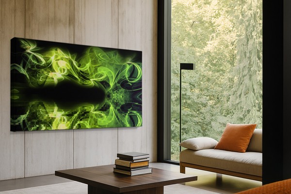 Abstract Smoke Reflection Canvas Print - on the wall in a room interior