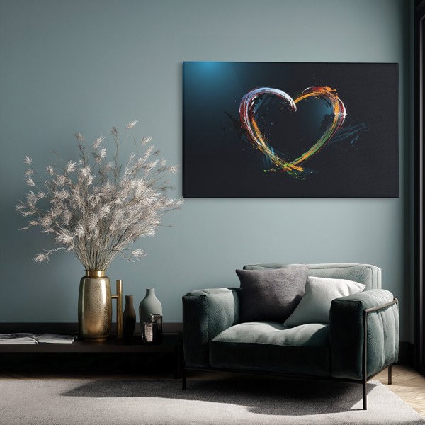 Abstrakcyjny obraz na płótnie Heartbeat Lines - na ścianie we wnętrzu