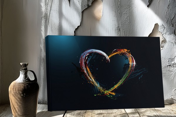 Abstrakcyjny obraz na płótnie Heartbeat Lines - na ścianie we wnętrzu