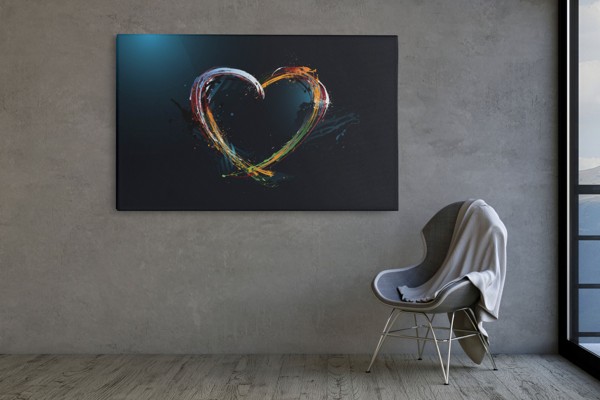 Abstrakcyjny obraz na płótnie Heartbeat Lines - na ścianie we wnętrzu