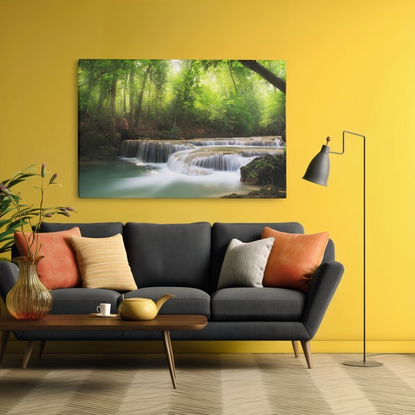 Ūdens reibums abstraktas ainavas kanvas prints - uz sienas telpā