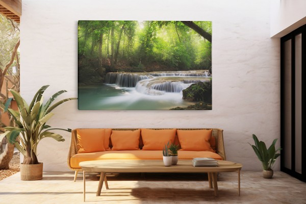 Ūdens reibums abstraktas ainavas kanvas prints - uz sienas telpā