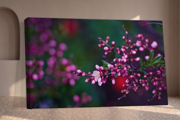 Vårblommor i blom dukprint - på väggen i ett rum