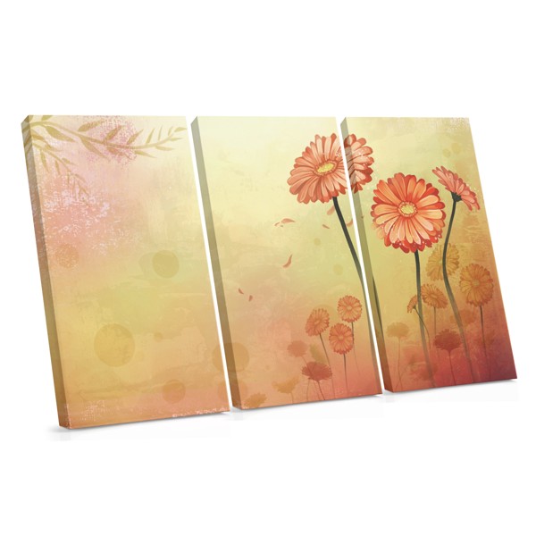 Einzelne Gerbera-Blüte Skizze Leinwanddruck