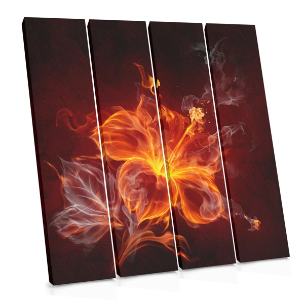 Abstracte Vlam in Roze en Karmozijnrood Canvas Print