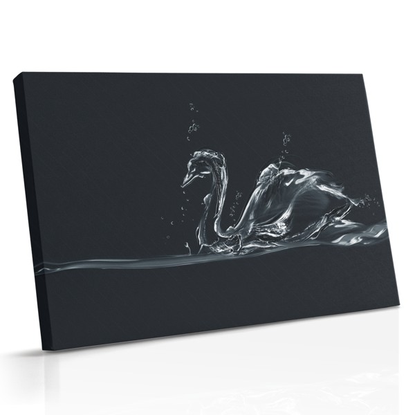 Swan on Abstract Water Canvas Print