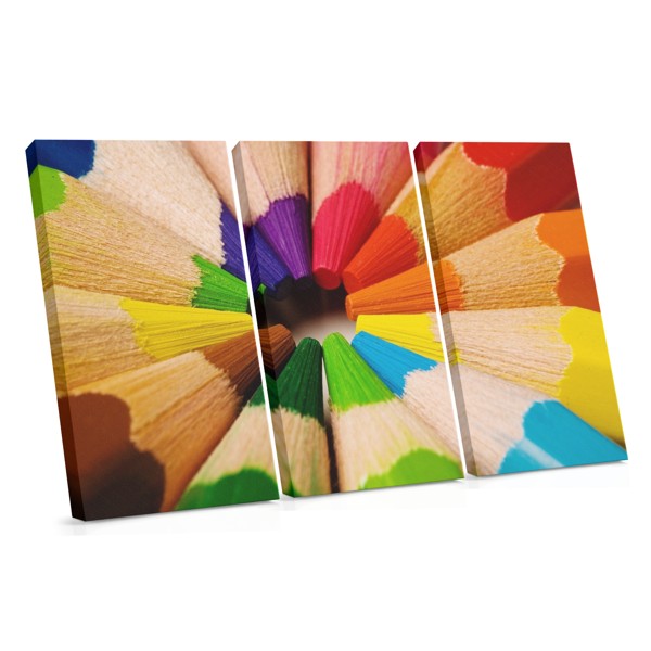Colorful Pencils Canvas Print - Bright Stationery Art