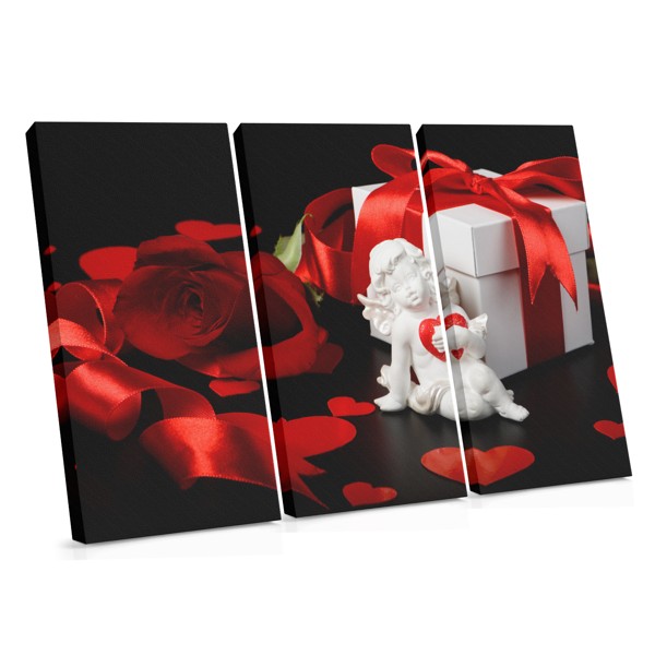 Cupid und Herz Collage Leinwanddruck