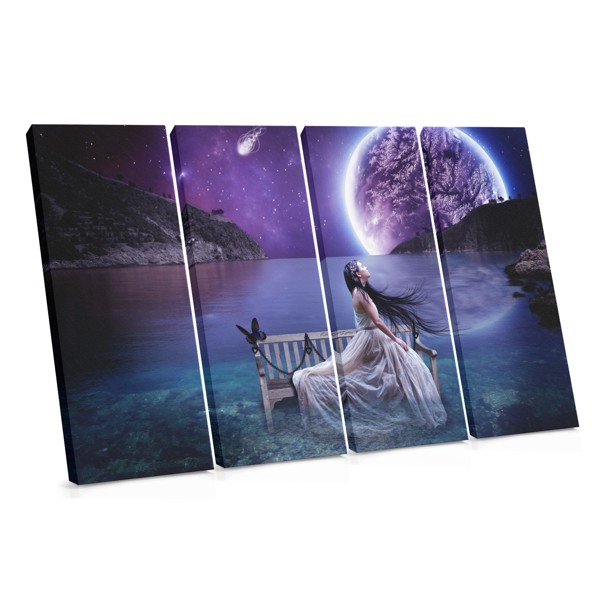 Lunar Girl with Moon Reflection Canvas Print