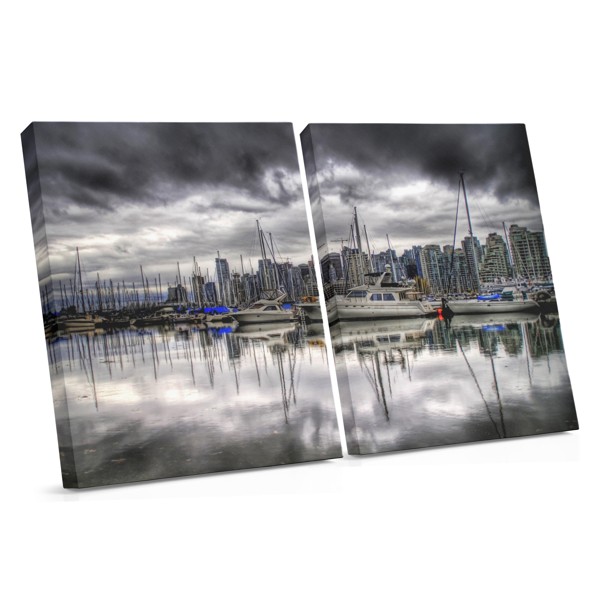 Lush Green Cityscape Before the Storm Canvas Print