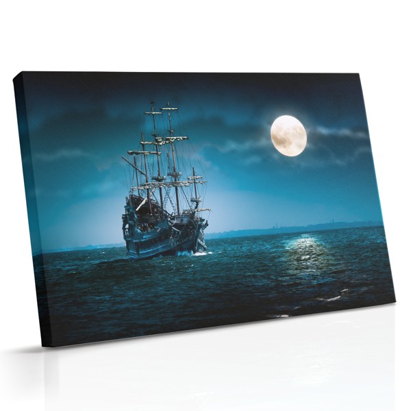 Stampa su Tela Nave da Guerra al Chiaro di Luna