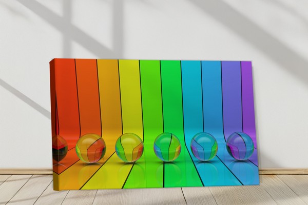 Colorful Abstract Reflection Canvas Print - on the wall in a room interior