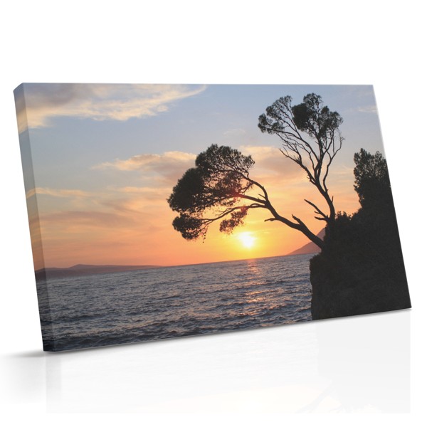 Lonely Sunset Over Calm Water Canvas Print