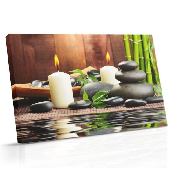 Zen Stones and Water Reflection Canvas Print